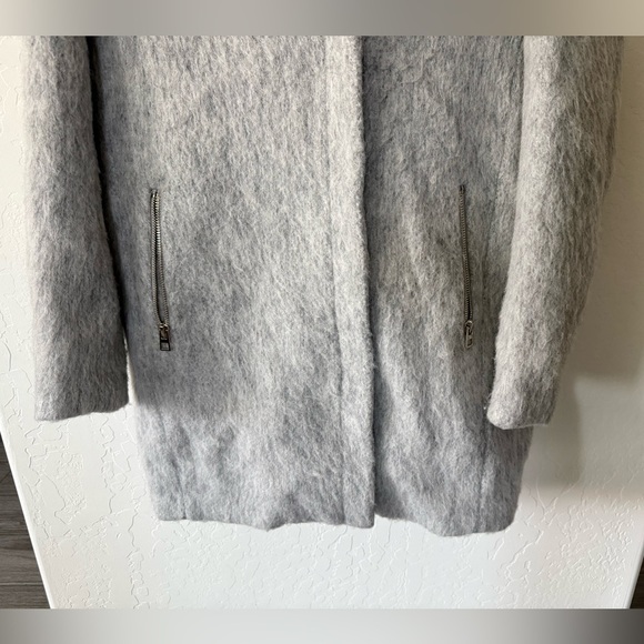 H&M|Oversized longline wool coat in faux mohair,moto zip•••Size 10,Classic style - Picture 5 of 15